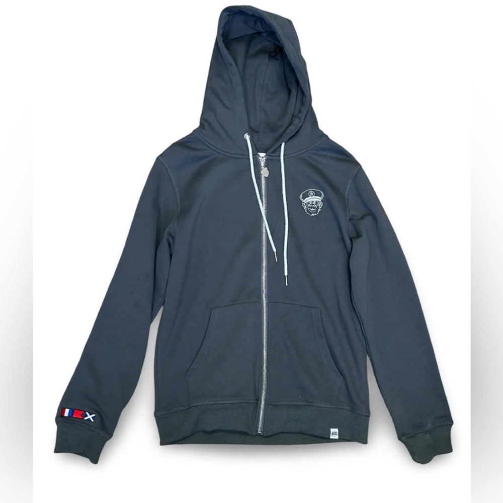 THE BOAT MONKEY Men's Gray Zip-Up Hoodie SIZE XS